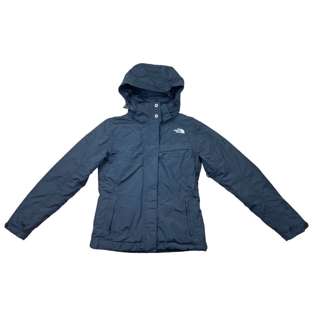 The north face black coat with furry inside